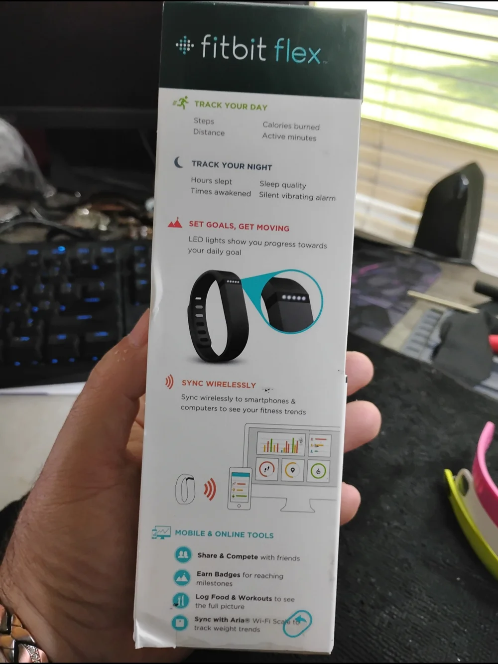 Fitbit Flex Wireless Wristband - Pink/White/Yellow Bands
